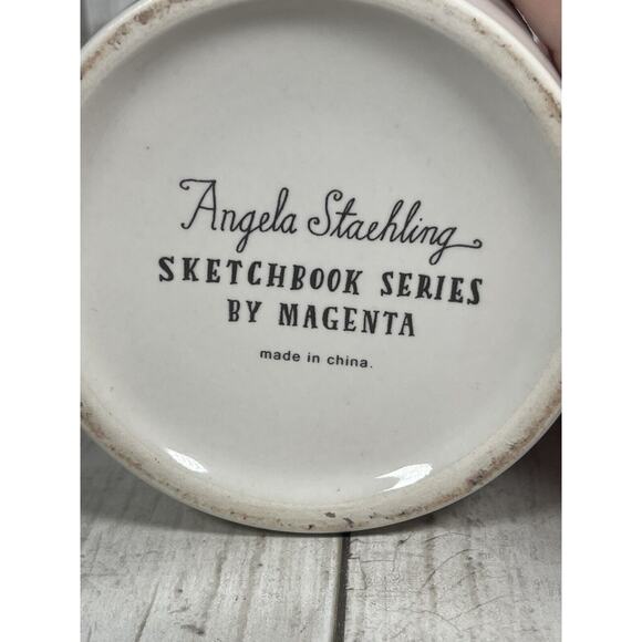 Pencil Holder Vanity Organizer Stuff Floral Tassels Cup Magenta Angela Staehling - Picture 4 of 4